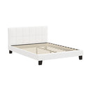Bed Frame Queen Size Base White Boucle TOFU