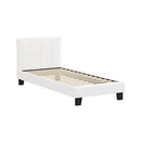 Bed Frame Single Size Base White Boucle TOFU