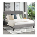 Bed Frame King Single Wooden Slats Fabric