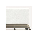 King Bed Frame Wooden Slats Boucle Fabric White