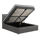 Bed Frame With Mattress Set Double Size Gas Lift Grey BOSS
