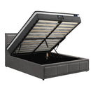 Bed Frame With Mattress Set King Single Gas Lift Grey BOSS
