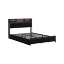 Bed Frame Double Single Size LED Storage Bedhead USB Charge
