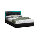 Bed Frame Double Size RGB LED Gas Lift Storage Base Leather