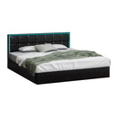 Bed Frame King Size RGB LED Gas Lift Storage Base Leather