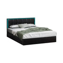 Bed Frame Queen Size RGB LED Gas Lift Storage Base Leather