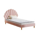 Bed Frame with Mattress Single Size Pink Velvet