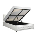 Bed Frame with Mattress Queen Size Gas Lift White