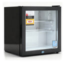 40L Bar Fridge Glass Door Mini Fridge Countertop Cooler Black