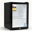 56L Bar Fridge Glass Door Mini Fridge Countertop Cooler Black