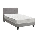 Bed Frame Single Size Wooden Platform Beds with Mattress Grey