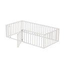 2-in-1 Kids Bed Frame Toddler Play Centre Guard Fence White