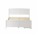 Wooden Bed Frame Queen Size with Trundle Drawers White