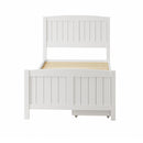 Wooden Bed Frame Single Size with Trundle Drawers White