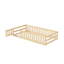 Kids Bed Frame Single Beds Timber Wood Gate Guard Natural