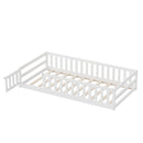 Kids Bed Frame Single Beds Timber Wood Gate Guard White