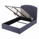 Double Bed Frame with Lift Up Storage and USB Ports Grey