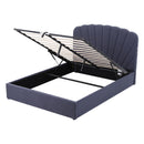 Queen Bed Frame with Lift Up Storage and USB Ports Grey