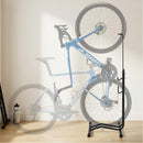 4-in-1 Bike Parking Stand Vertical Floor Storage Rack for 24"-27.5" Bicycles, Adjustable Height Repair Maintenance Stand, Stable Indoor Garage Space Saver with Non-slip Rubber Feet