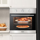 60cm Electric Built In Wall Oven Stainless Steel 70L Silver