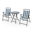 3 Piece Outdoor Folding Bistro Set With Folding Table