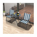 3 Piece Outdoor Folding Bistro Set With Folding Table