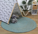 Harbour Glen Blue Jute Round Rug
