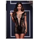 Xgen Products Baci White Label Corset Front Lace Mini Dress Black