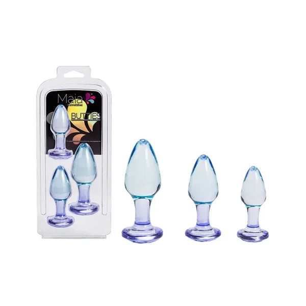 Maia Butties Clear Butt Plugs Set Of 3 Sizes