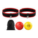 Boxing Reflex Ball Headband Hand Eye Coordination Stress Relief 2 Balls