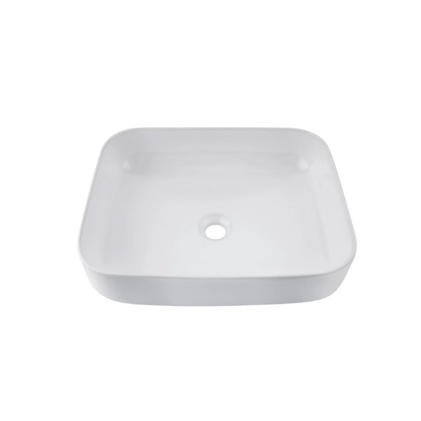 White Bathroom Sinks Ceramic Basin Bowl With Black Pop Up Waste