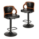 2X Bar Stools Kitchen Gas Lift Swivel Chairs Wooden Barstool