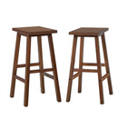 2x Bar Stool Kitchen Counter Dining Chair Footrest Walnut