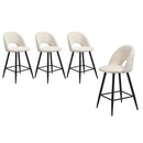 4x Bar Stools Kitchen Counter Stool Boucle White HORN