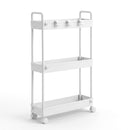 3 Tier Slim Storage Trolley Narrow Utility Organiser Rack White