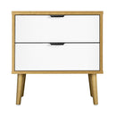 Bedside Tables 2 Drawers Nightstand Cabinet Wood and White