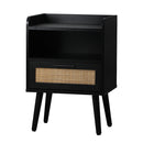 Bedside Table Drawer Side End Table Rattan