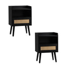 2X Bedside Table Drawer Side Table Rattan