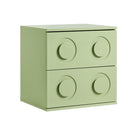 Bedside Table 2 Drawers Nightstand Green