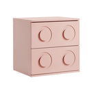 Bedside Table 2 Drawers Nightstand Pink