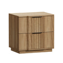 Bedside Table 2 Drawers Storage Nightstand End Table Natural