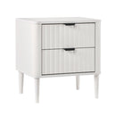 Bedside Table 2 Drawers Nightstand White