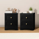 2X Bedside Tables Hamptons Furniture Black