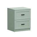 2PCS Bedside Table 2 Drawers Nightstand Green