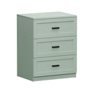 Bedside Table 3 Drawers Nightstand Cabinet End Table Green