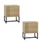 Set of 2 Bedside Tables Bedroom Metal