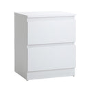 Bedside Table Nightstand 2 Drawers White