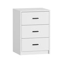 Bedside Table 3 Drawers Nightstand Bedroom Storage White