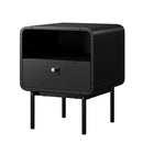 Bedside Table Bedroom Storage Nightstand Metal Black