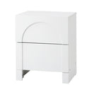 Bedside Table 2 Drawers Side Table White